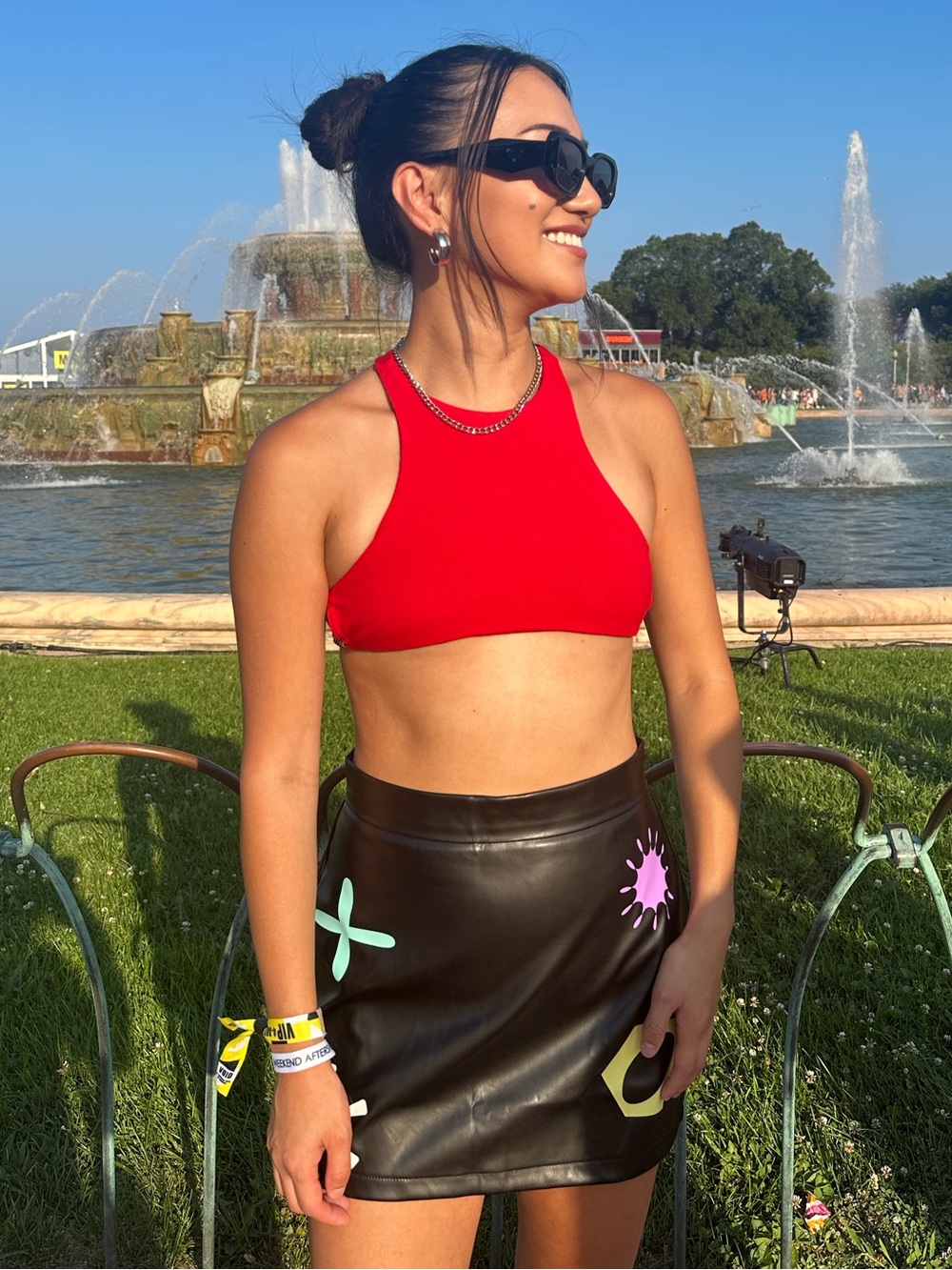 Finesse Black Leather Skirt - Picture 1 of 4
